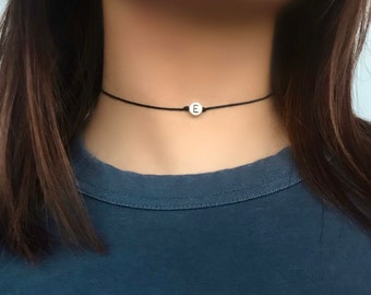 Initial Cord Choker, Alphabet Letter Choker by UrbanGlassNY