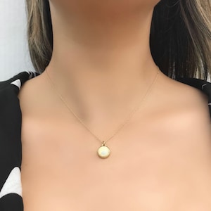 Gold Sea Opal Halskette