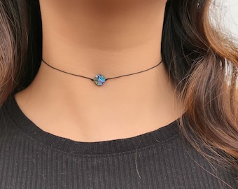 Abalone Coin Cord Choker