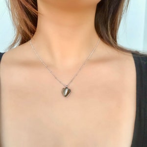Silver Heart Locket Necklace, Classic Heart Locket, Vintage-style silver locket necklace