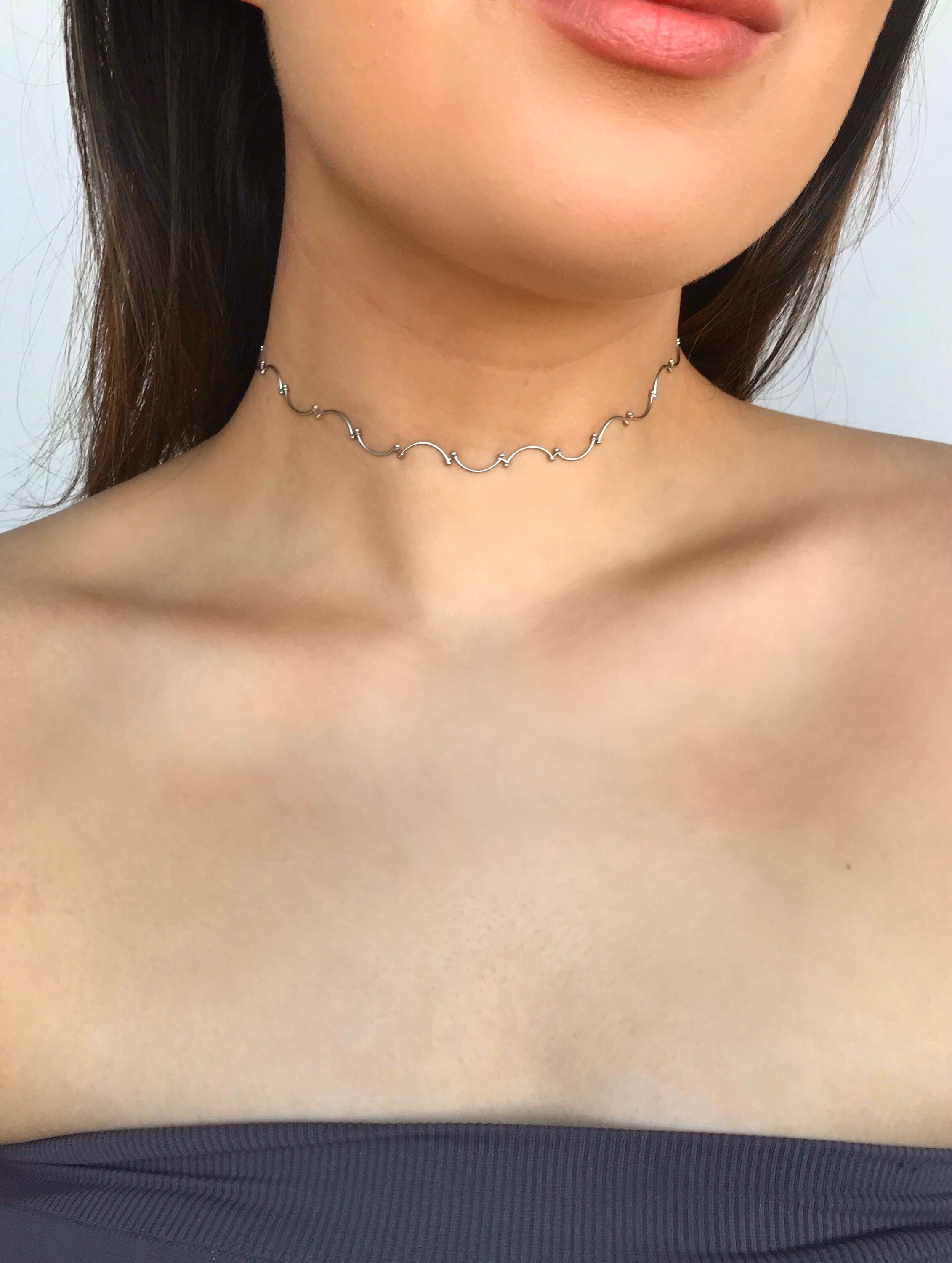 Amazon.com: Tosmifairy Stainless Steel Spiked Chain Choker