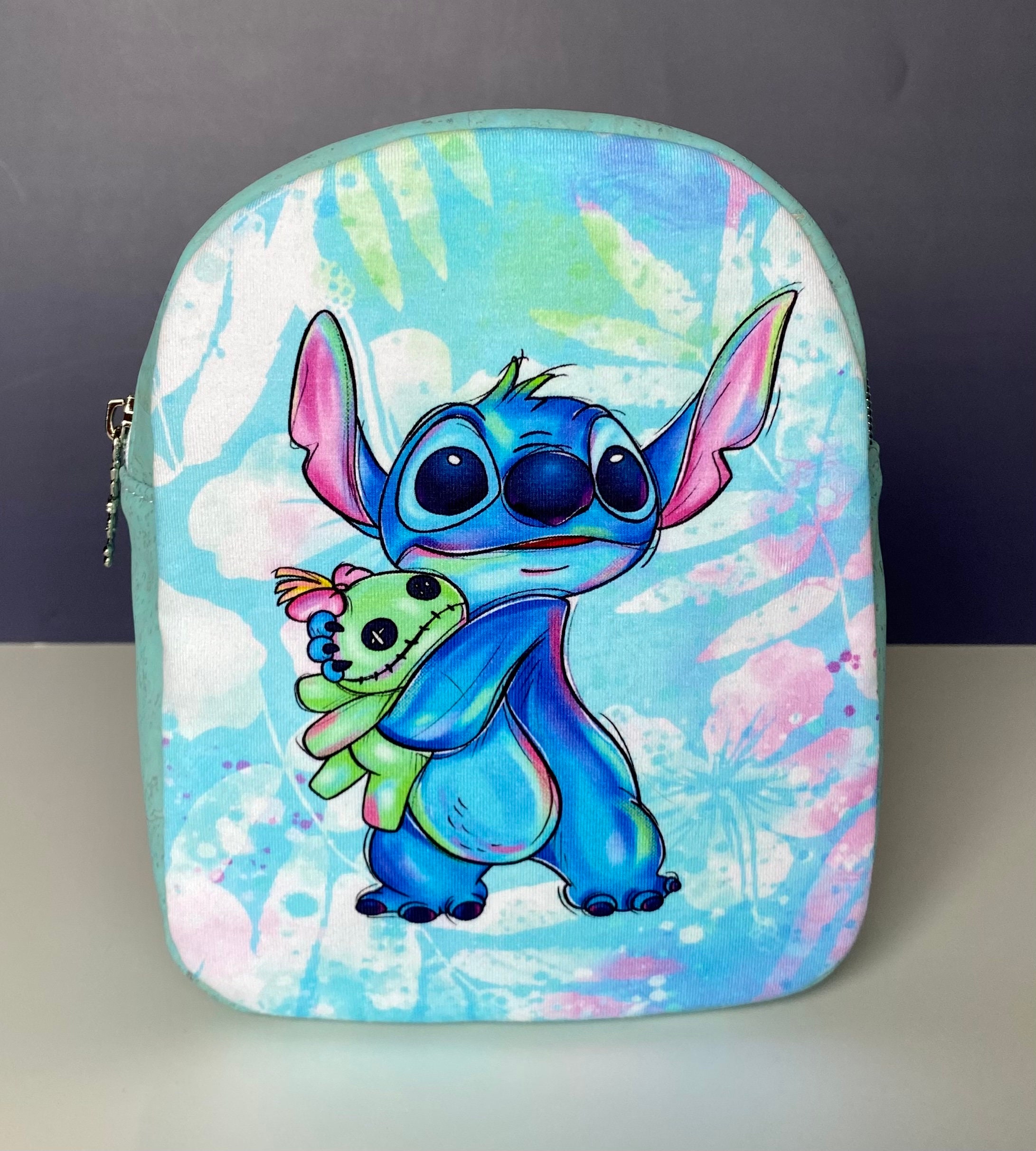 Disney Lilo Stitch Lunch Bag School Travel Snack Tote Flower Art Print  Lunchbox