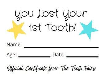 First Tooth Letter From Tooth Fairy, Digital download, Printable, PDF