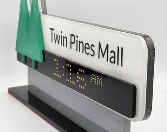 バックトゥザフューチャー TWIN PINES MALL 電飾看板 模型 Twin Pines Mall Decorative Sign For Desk Or Shelf From Back