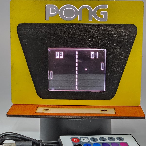 Atari Pong Arcade beleuchtete LED-Schild-Lampen-Display mit Fernbedienung (show it off)