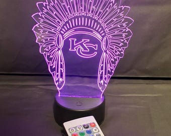 Kc Chiefs led light it will display 8 different colors and comes with a remote control
