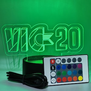 Commodore vic 20 led light ( show it off) 8 different colors and has a remote control takes 3 AA or a USB cable