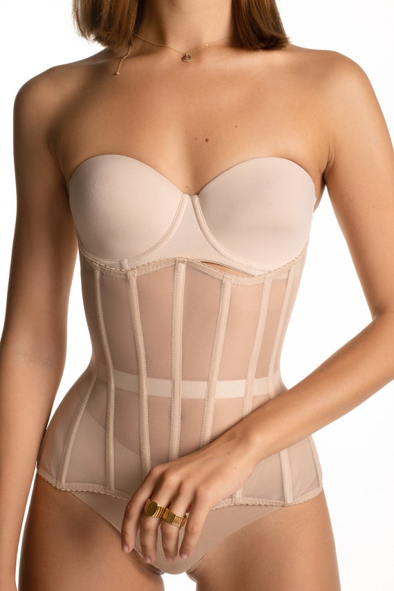 Beige underbust corset for waist traning – corsetpv