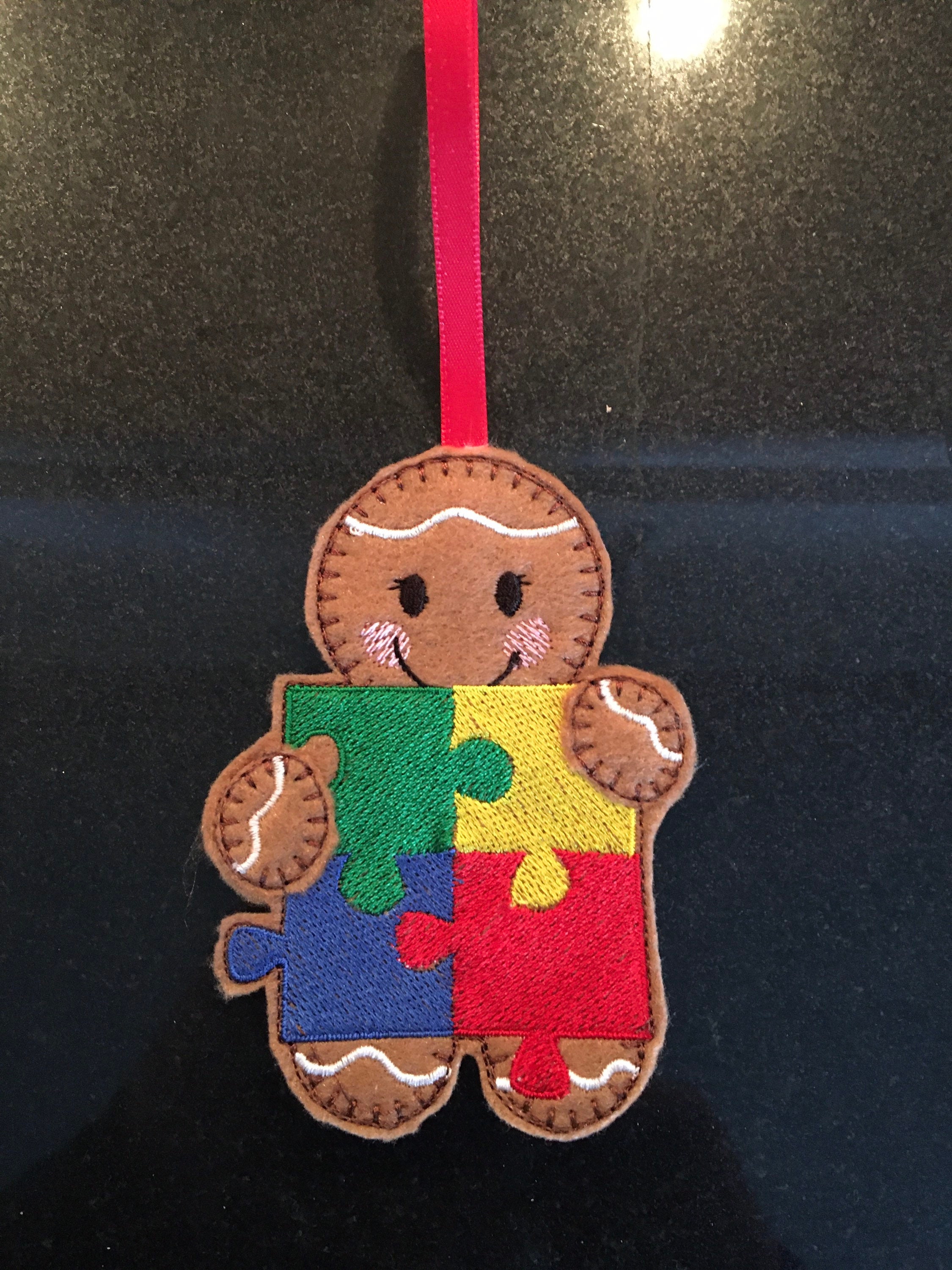 Gingerbread Autism Puzzle Hanging Decoration. - Etsy