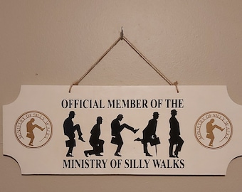 Ministry of Silly Walk, Monty Python, Meaning of Life Door Sign