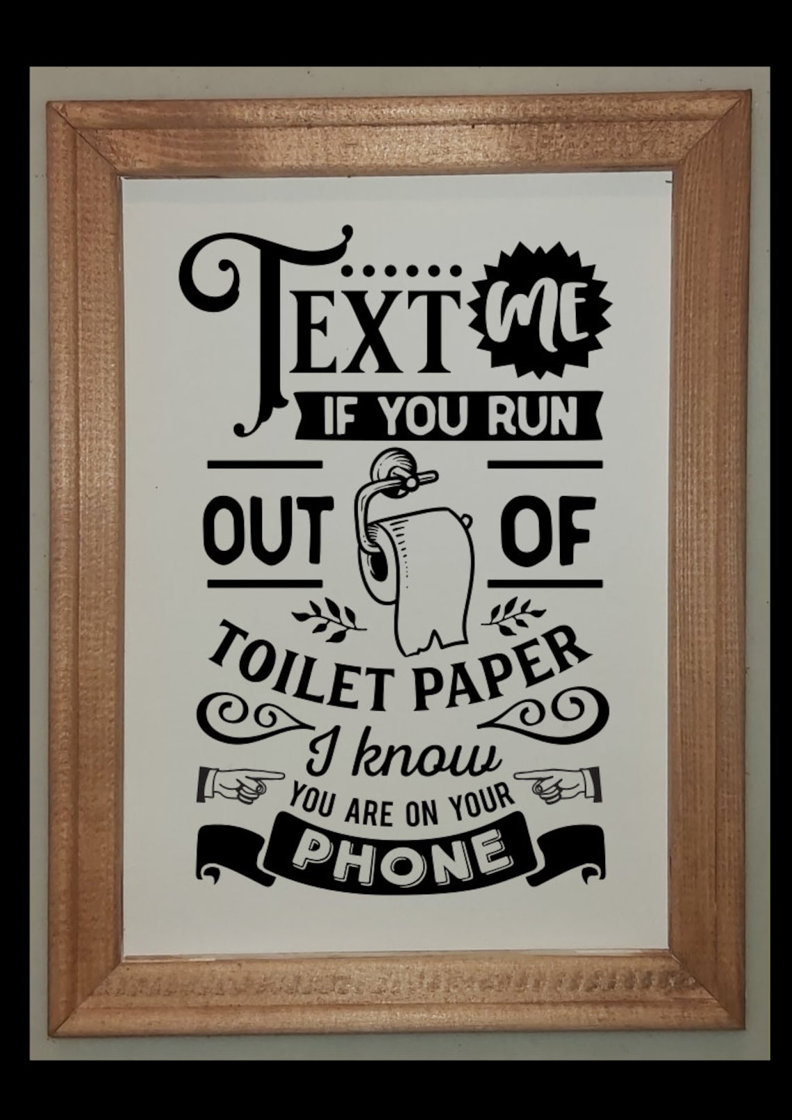 Bathroom Frame With Funny Phrase 19 Framed Sign Vinyl Decal Etsy