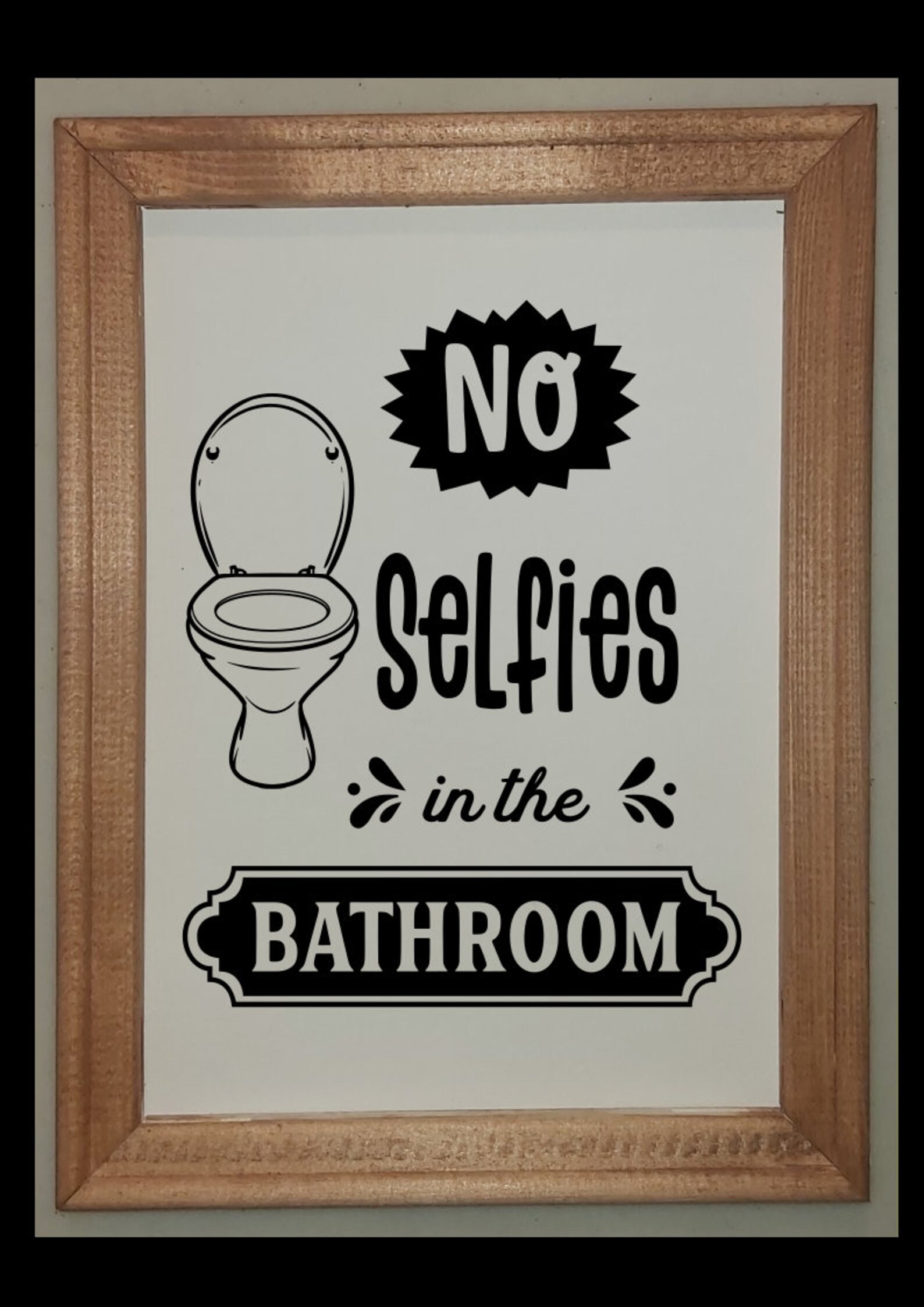 Bathroom Frame with funny phrase 5 framed sign vinyl decal | Etsy