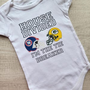 House divided Bodysuit| Tie breaker shirt| Baby announcement| Football inspired baby shirt| Football baby| House Divided Baby