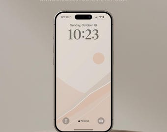 Fondo de pantalla para teléfono minimalista, bohemio, abstracto y neutro cálido