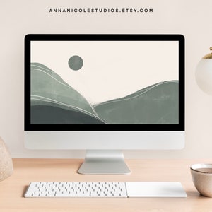 Dusty Sage Boho Minimalistische abstrakte Bildschirmhintergrund