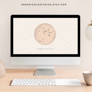 Sagittarius Desktop Wallpaper | Warm Neutral Zodiac Desktop Wallpaper