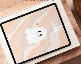 Fondo de pantalla cálido neutro espeluznante para iPad / Fondo de pantalla hippie de Halloween