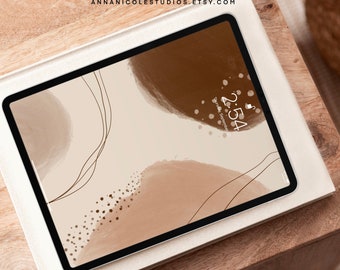 Brown Boho Abstract iPad Wallpaper - Etsy