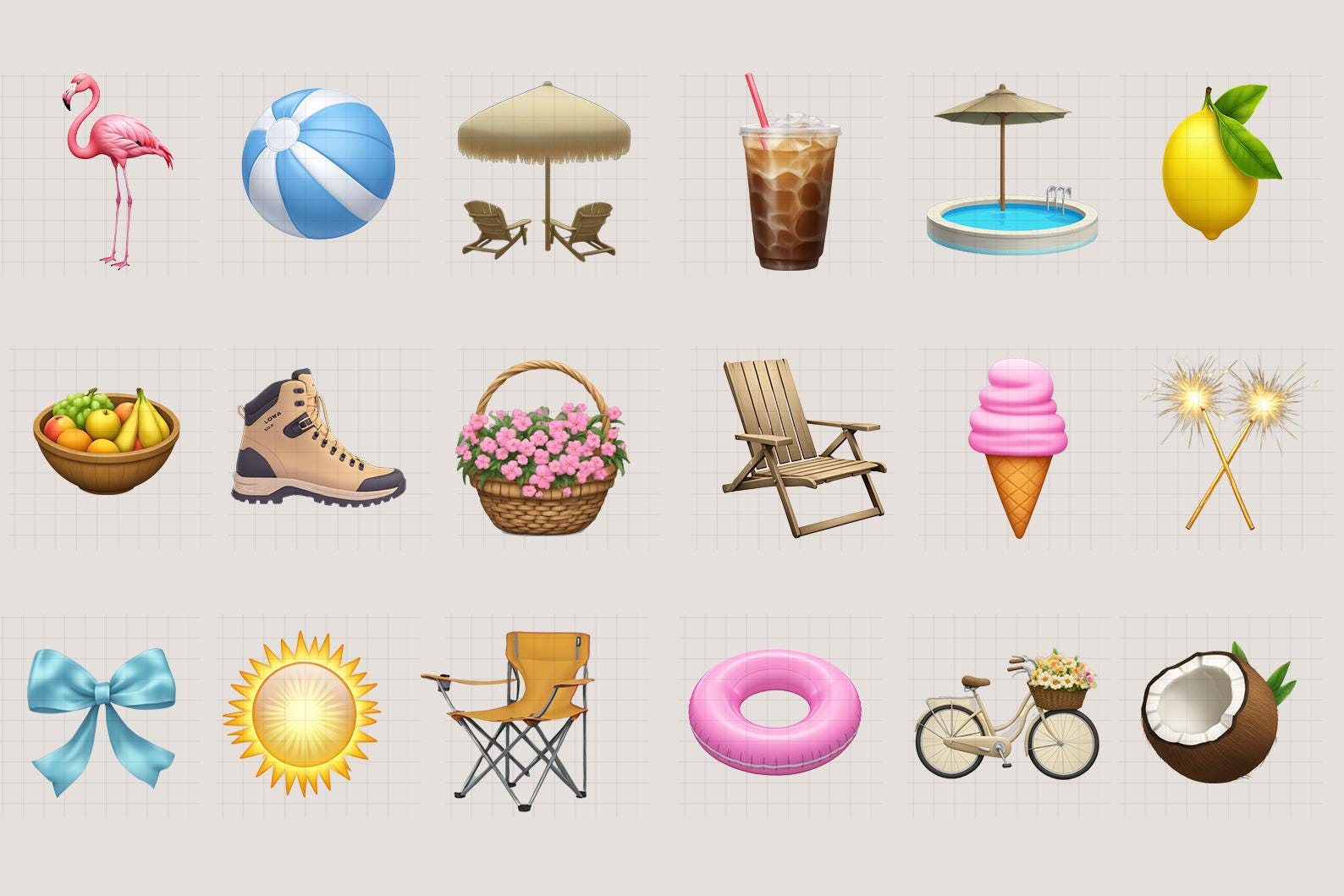 Ios18 Emoji Icons | 50 Summer Aesthetic Emojis | Beach Aesthetic Emoji ...
