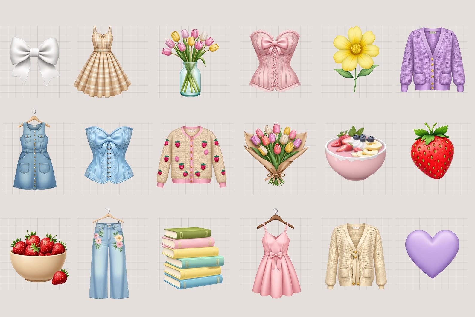 Ios18 Emoji Icons | 50 Spring Aesthetic Emojis | Pastel Aesthetic Emoji ...