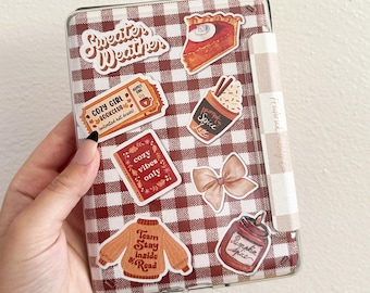 Fall Aesthetic Kindle Insert, Fall Plaid Kindle Insert Digital Download, Aesthetic Kindle Accessories