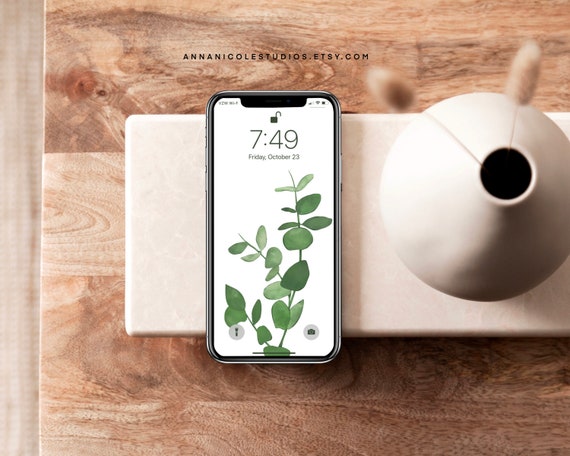 Set Of 3 Modern Botanical Phone Wallpaper Etsy