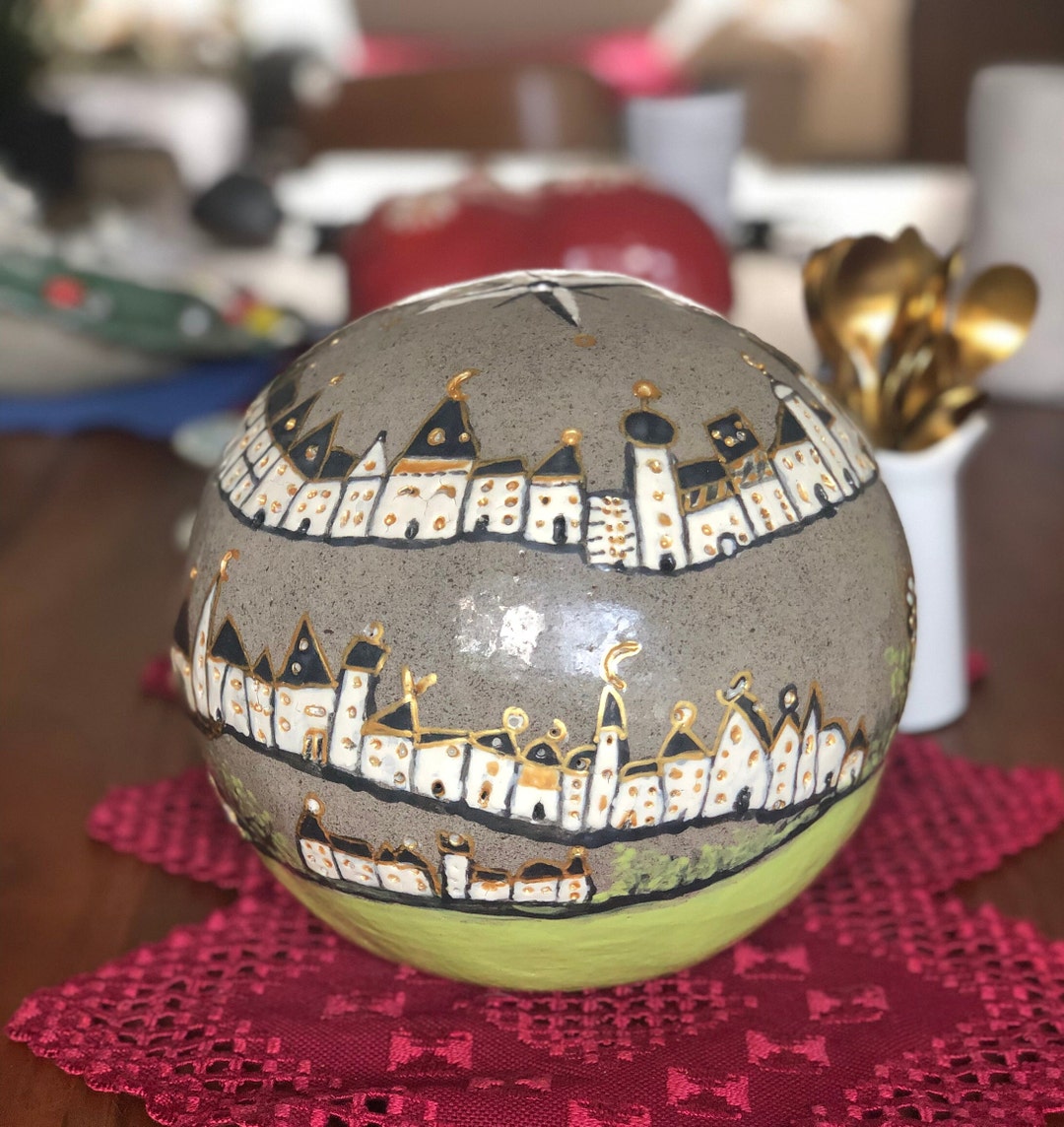 Ceramic Garden Ball 22 Cm Handmade Garden Living Decoration Etsy