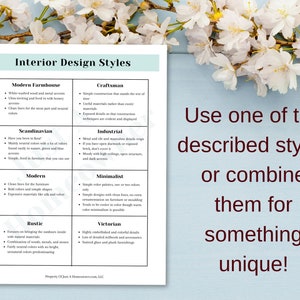 Interior Design Style Sheets, Perfect for All Home Improvement and Home ...