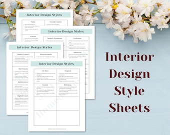 Guida allo stile di interior design / 28 stili unici (download digitale)