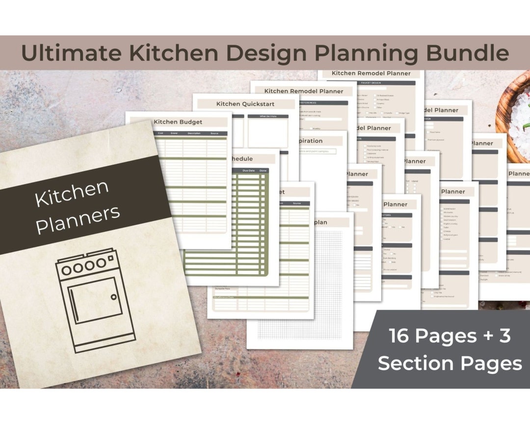 Ultimate Kitchen Remodel Planner Bundle, Professional Kitchen Planners
