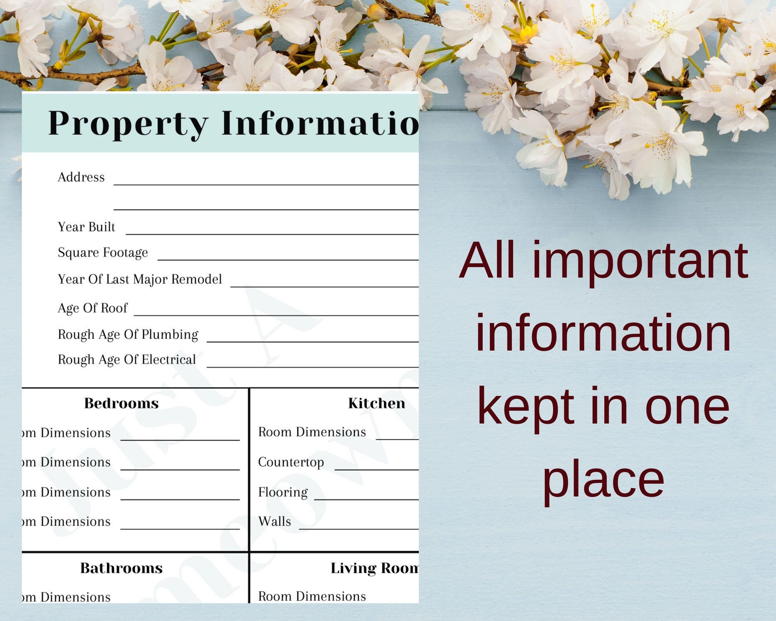 Property Information Sheet guide for homebuyers perfect for | Etsy