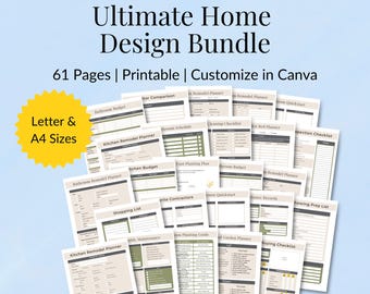 Ultimate Home Interior Design Planner | Customizable in Canva | New Home Binder