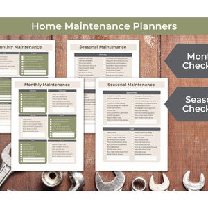 Monthly Maintenance & Seasonal Maintenance Checklist, home to do list, home planning, home binder, home maintenance