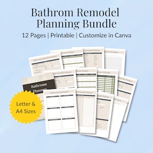 Bathroom Remodel Planner | PDF & Excel Budget (Digital Download)