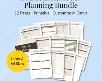 Bathroom Remodel Planner | PDF & Excel Budget (Digital Download)