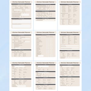 Pianificatore per la progettazione e la ristrutturazione della cucina / Raccoglitore per i lavori di miglioramento della casa / Modello PDF e Canva immagine 5