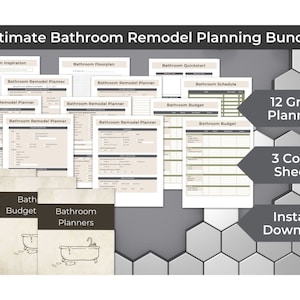 Ultimate Bathroom Remodel Planner, Printable, Letter Size, Bathroom renovation, Project planner