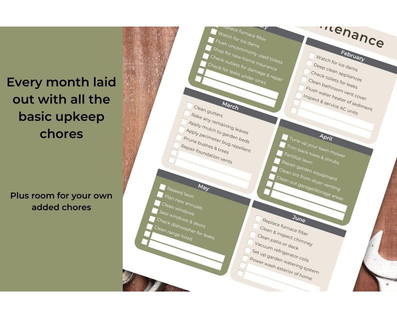 Monthly Home Maintenance Checklist, Perfect for Your Home Binder ...