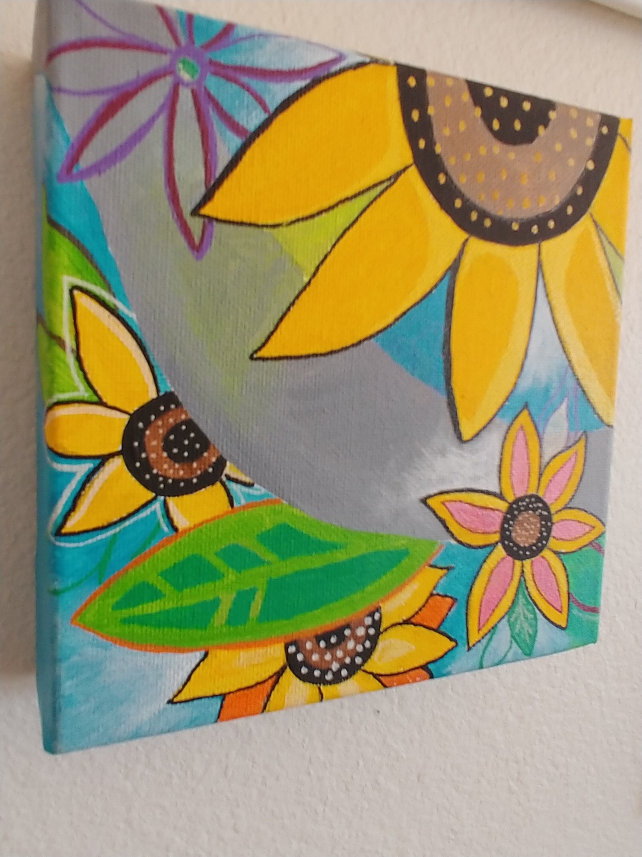 Sunflower Acrylic Hand Painting /6x6