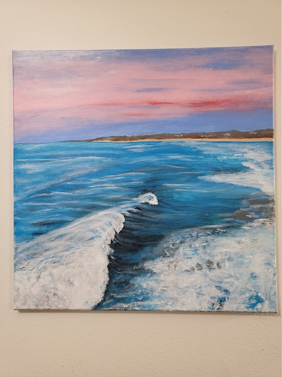 The Sunset Beach Original Acrylic Hand Painting/ 20×20