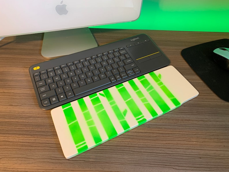 Bamboo Painted Keyboard WristPalm Support for office or Gaming use,