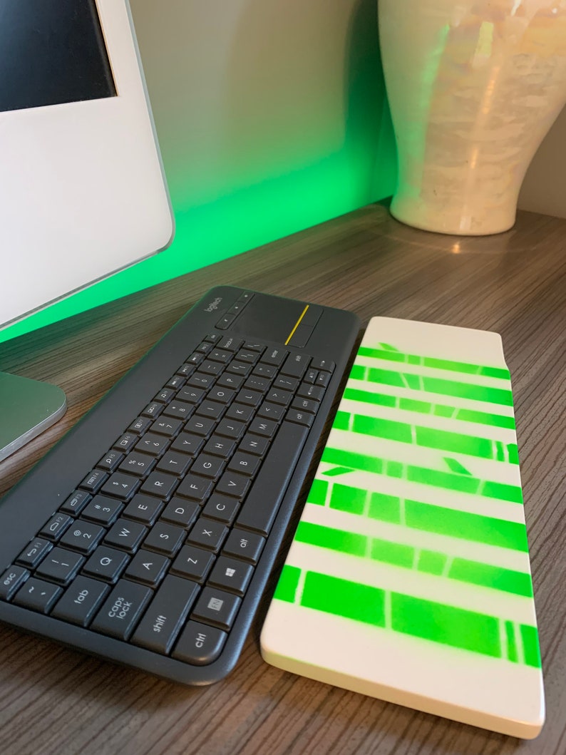 Bamboo Painted Keyboard WristPalm Support for office or Gaming use,