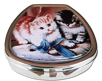 Playful Kittens Small Daily Pocket, Purse, Travel Size Pill Box Case