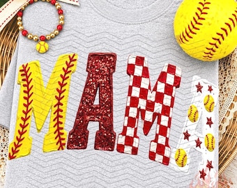 Softball Mama PNG, Preppy Game Day Digital Download, Team Mom Shirt, Sublimation and Digital Download, Trendy Sports Season, Boutique
