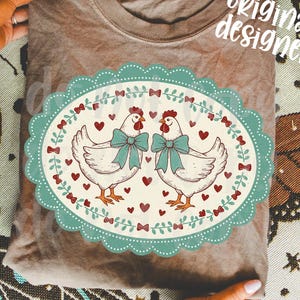 Thrifted Vintage Hens png Design | Grandma Core Digital Download | 90s File | Sublimation and DTF | Aesthetic Chickens Cottagecore Trends