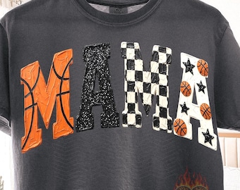 Basketball Mama PNG, Game Day Digital Download, Team Mom Shirt, Sublimation and Digital Download, Trendy Checkered Hoops Boutique Shirt