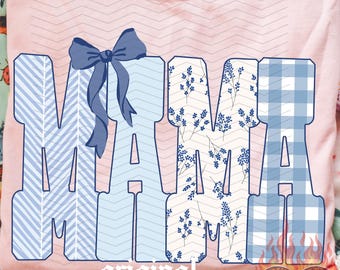 Mama Coquette PNG, Mothers Day Digital Download, Preppy Mom Shirt,  Sublimation and DTF, Neutral Patterns, Trendy Boho Mama Design