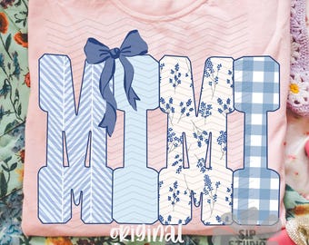 Mimi Preppy Coquette png Design / Download digitale per la festa della mamma / File PNG / Design a sublimazione e DTF / Motivi neutri / Maglietta della nonna