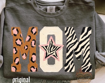 Edgy MOM PNG, Y2K Mothers Day Digital Download,  Neutral Western Mama Shirt, Sublimation and DTF,  Leopard Mom Design, Trendy Boutique