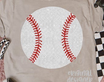 Faux Rhinestone Baseball png Design | Game Day Season Digital Download | PNG File | Sublimation and DTF | Rhinestone File | Trendy